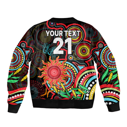custom-suns-football-aboriginal-art-sleeve-zip-bomber-jacket-naidoc-indigenous-tribal