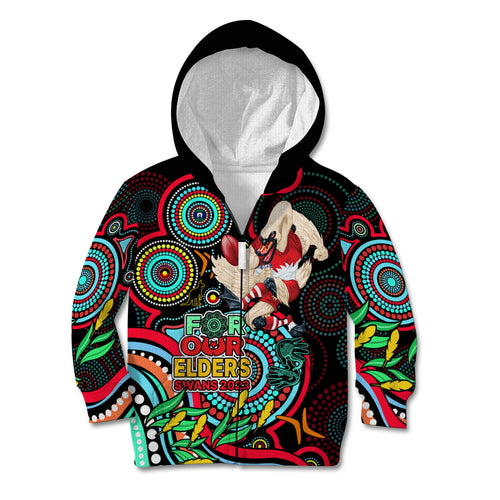 swans-football-aboriginal-art-kid-hoodie-naidoc-indigenous-tribal