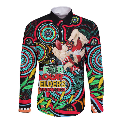 custom-swans-football-aboriginal-art-long-sleeve-button-shirt-naidoc-indigenous-tribal