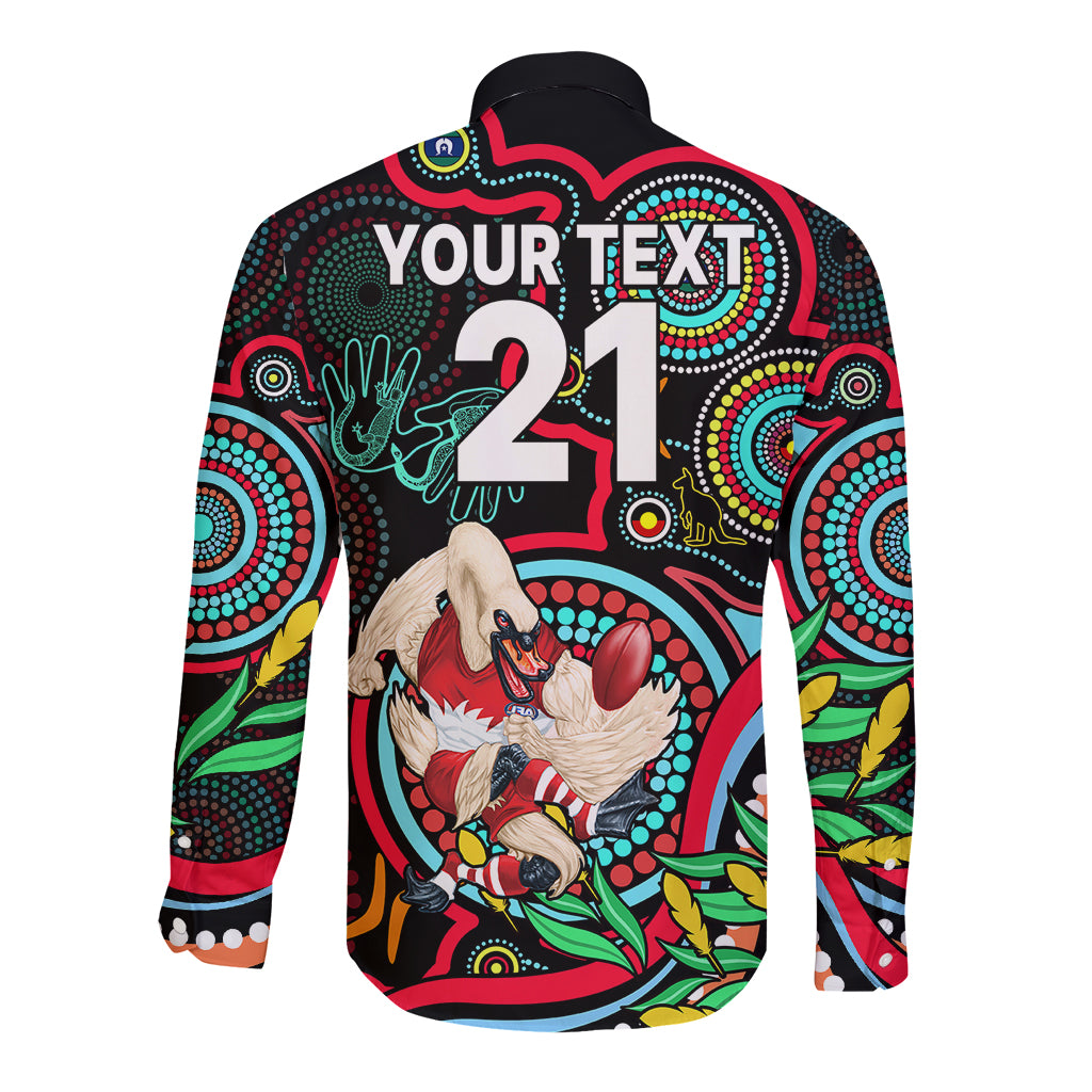 custom-swans-football-aboriginal-art-long-sleeve-button-shirt-naidoc-indigenous-tribal