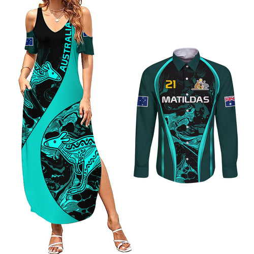 matildas-australia-soccer-couples-matching-summer-maxi-dress-and-long-sleeve-button-shirts-liquid-marble-texture-vibe