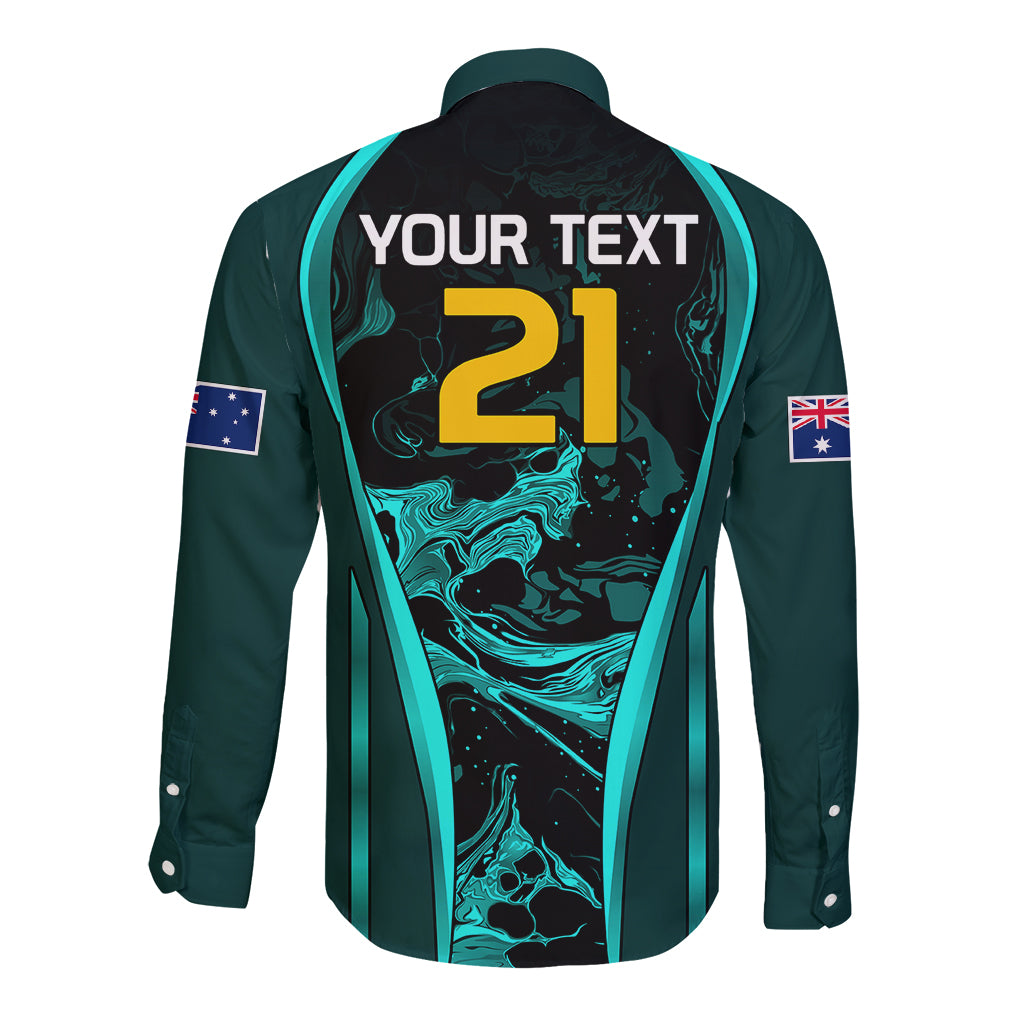 custom-matildas-australia-soccer-long-sleeve-button-shirt-liquid-marble-texture-vibe