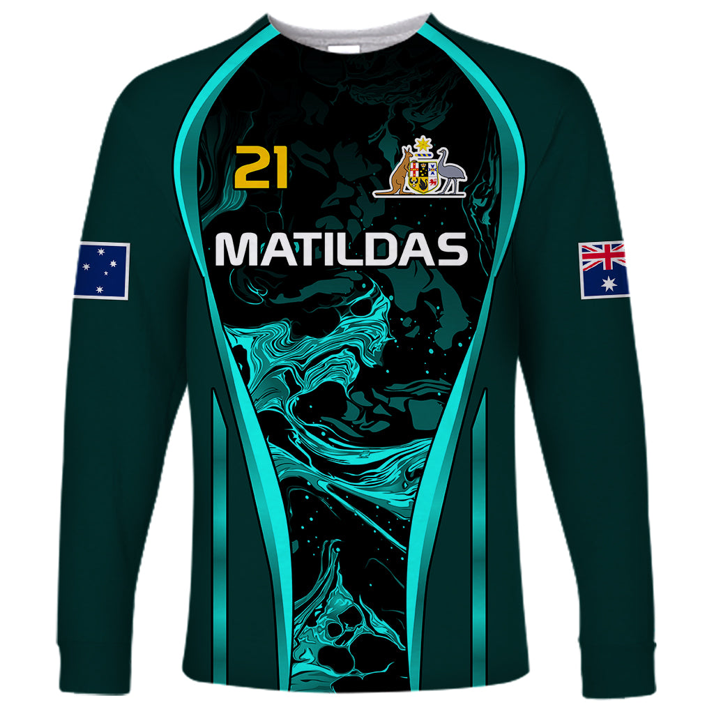 custom-matildas-australia-soccer-long-sleeve-shirt-liquid-marble-texture-vibe