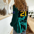 Custom Matildas Australia Soccer Women Casual Shirt Liquid Marble Texture Vibe LT9