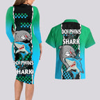 nrl-combine-rabbitohs-and-shark-couples-matching-long-sleeve-bodycon-dress-and-hawaiian-shirt-sporty-style