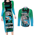 nrl-combine-rabbitohs-and-shark-couples-matching-long-sleeve-bodycon-dress-and-long-sleeve-button-shirts-sporty-style