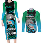nrl-combine-rabbitohs-and-shark-couples-matching-long-sleeve-bodycon-dress-and-long-sleeve-button-shirts-sporty-style