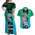 nrl-combine-rabbitohs-and-shark-couples-matching-off-shoulder-maxi-dress-and-hawaiian-shirt-sporty-style