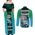 nrl-combine-rabbitohs-and-shark-couples-matching-off-shoulder-maxi-dress-and-long-sleeve-button-shirts-sporty-style