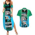 nrl-combine-rabbitohs-and-shark-couples-matching-summer-maxi-dress-and-hawaiian-shirt-sporty-style