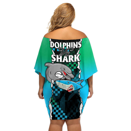 nrl-combine-rabbitohs-and-shark-off-shoulder-short-dress-sporty-style