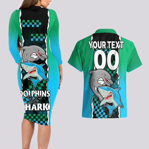 custom-nrl-combine-rabbitohs-and-shark-couples-matching-long-sleeve-bodycon-dress-and-hawaiian-shirt-sporty-style