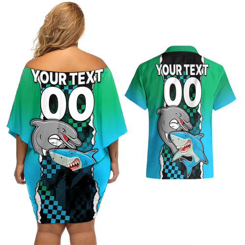 custom-nrl-combine-rabbitohs-and-shark-couples-matching-off-shoulder-short-dress-and-hawaiian-shirt-sporty-style