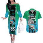 custom-nrl-combine-rabbitohs-and-shark-couples-matching-off-the-shoulder-long-sleeve-dress-and-hawaiian-shirt-sporty-style