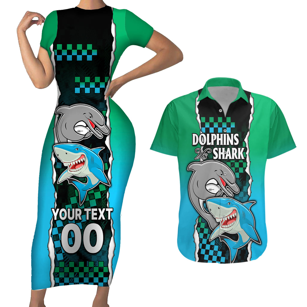 custom-nrl-combine-rabbitohs-and-shark-couples-matching-short-sleeve-bodycon-dress-and-hawaiian-shirt-sporty-style