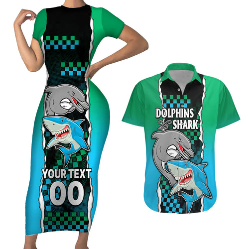 custom-nrl-combine-rabbitohs-and-shark-couples-matching-short-sleeve-bodycon-dress-and-hawaiian-shirt-sporty-style