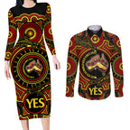 australia-vote-yes-couples-matching-long-sleeve-bodycon-dress-and-long-sleeve-button-shirts-indigenous-voice-2023-maps-to-parliament-australia