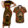 australia-vote-yes-couples-matching-short-sleeve-bodycon-dress-and-hawaiian-shirt-indigenous-voice-2023-maps-to-parliament-australia