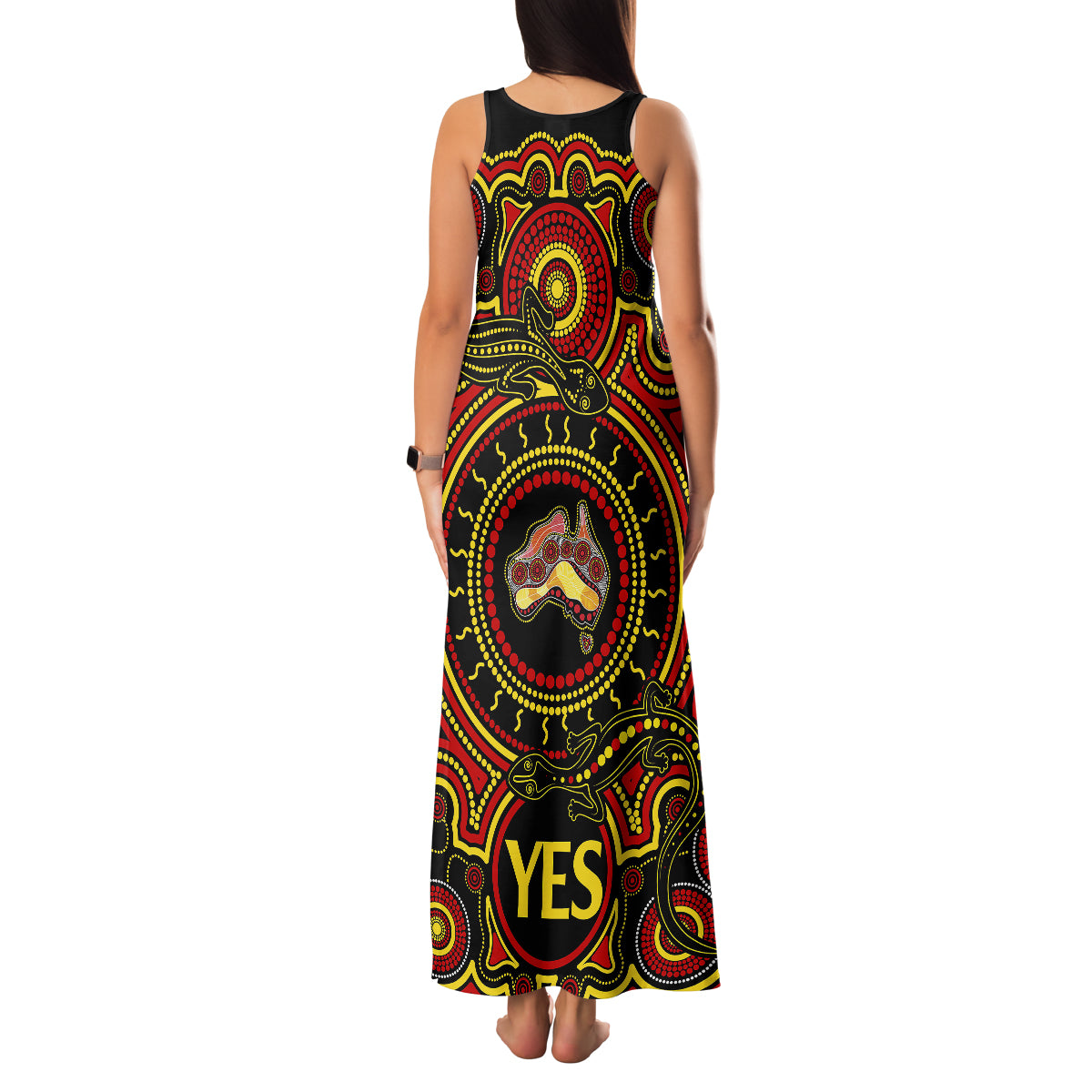australia-vote-yes-family-matching-tank-maxi-dress-and-hawaiian-shirt-indigenous-voice-2023-maps-to-parliament-australia