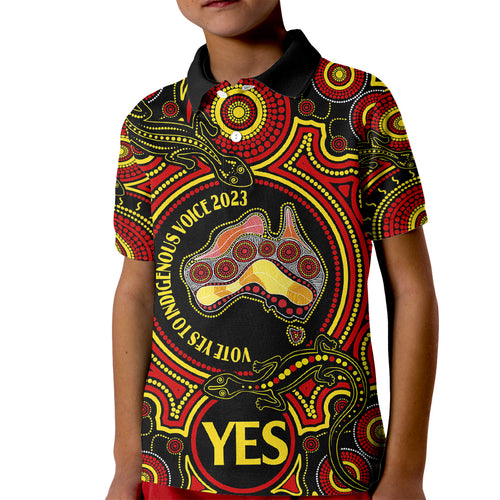 australia-vote-yes-kid-polo-shirt-indigenous-voice-2023-maps-to-parliament-australia