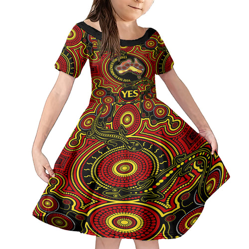 australia-vote-yes-kid-short-sleeve-dress-indigenous-voice-2023-maps-to-parliament-australia