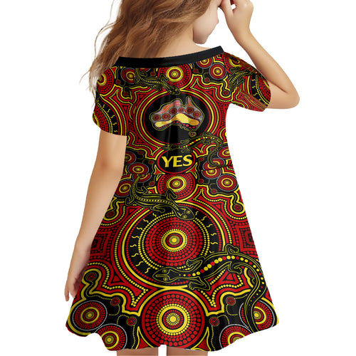 australia-vote-yes-kid-short-sleeve-dress-indigenous-voice-2023-maps-to-parliament-australia
