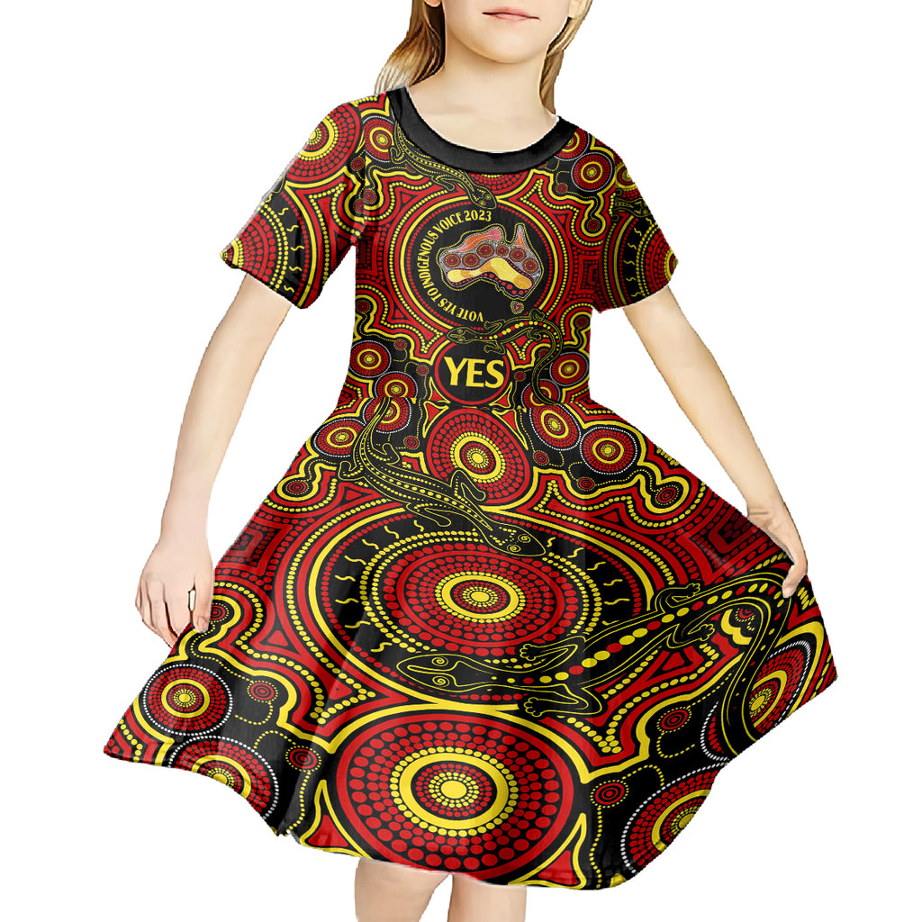 australia-vote-yes-kid-short-sleeve-dress-indigenous-voice-2023-maps-to-parliament-australia