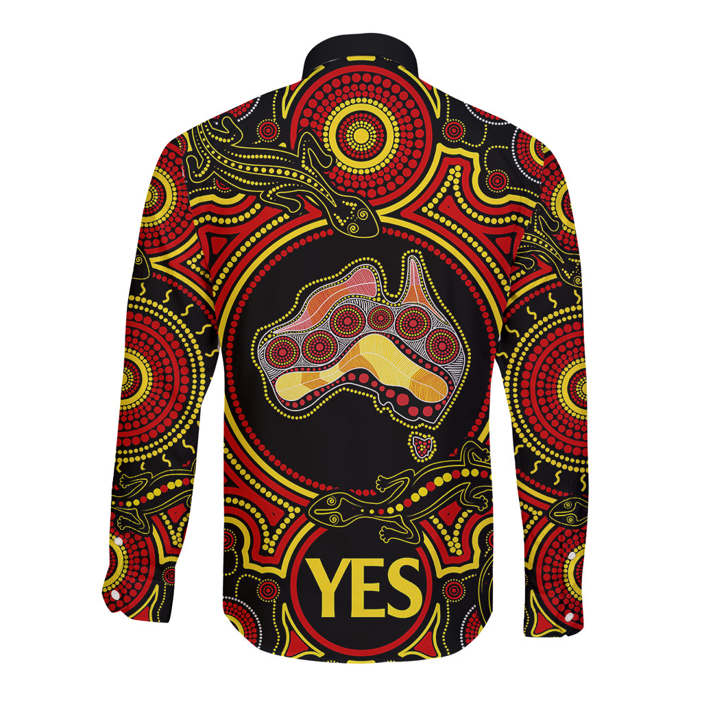 australia-vote-yes-long-sleeve-button-shirt-indigenous-voice-2023-maps-to-parliament-australia