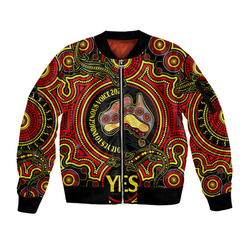 australia-vote-yes-sleeve-zip-bomber-jacket-indigenous-voice-2023-maps-to-parliament-australia