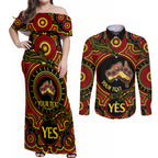 personalised-australia-vote-yes-couples-matching-off-shoulder-maxi-dress-and-long-sleeve-button-shirts-indigenous-voice-2023-maps-to-parliament-australia