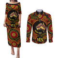 personalised-australia-vote-yes-couples-matching-puletasi-dress-and-long-sleeve-button-shirts-indigenous-voice-2023-maps-to-parliament-australia