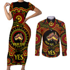 personalised-australia-vote-yes-couples-matching-short-sleeve-bodycon-dress-and-long-sleeve-button-shirts-indigenous-voice-2023-maps-to-parliament-australia