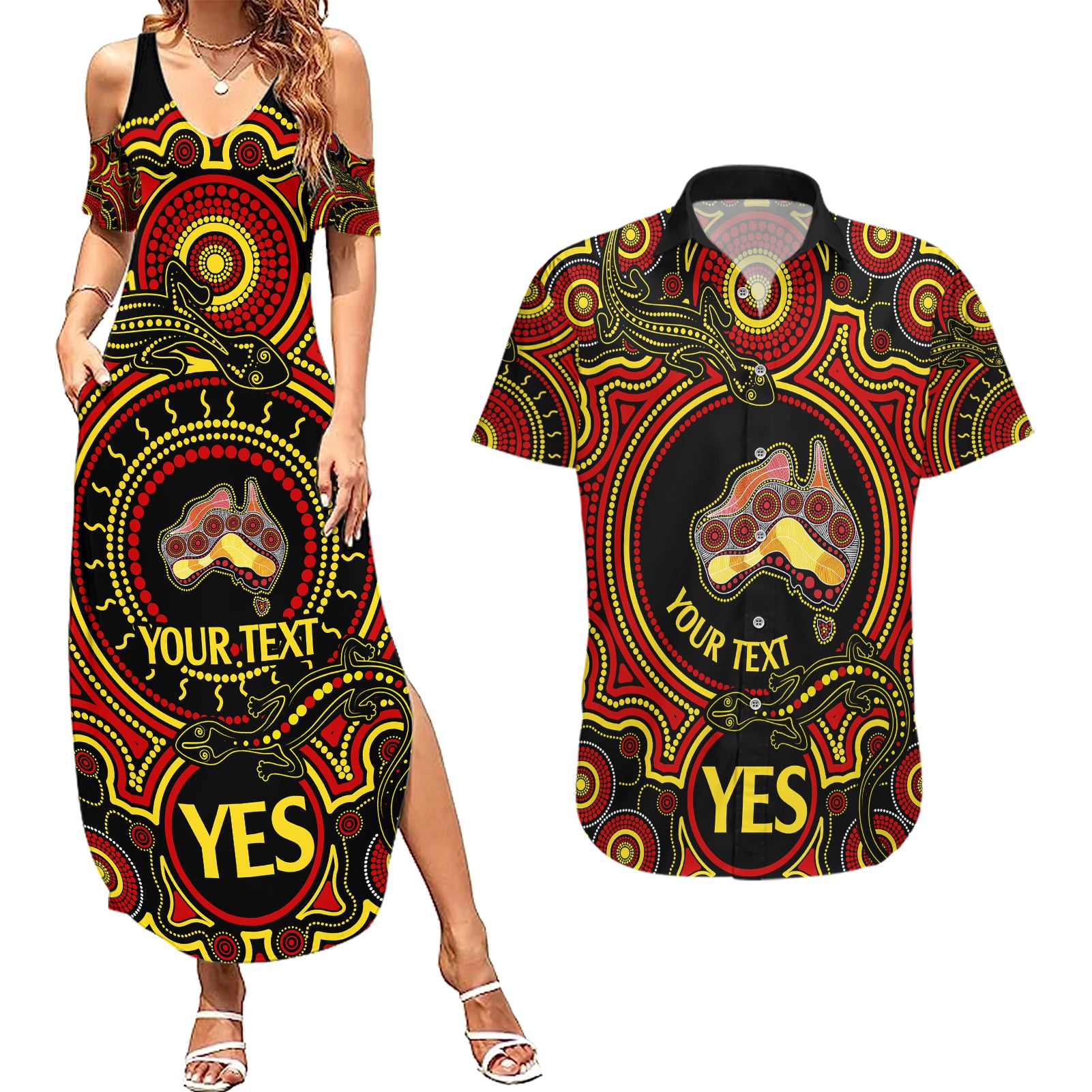 personalised-australia-vote-yes-couples-matching-summer-maxi-dress-and-hawaiian-shirt-indigenous-voice-2023-maps-to-parliament-australia