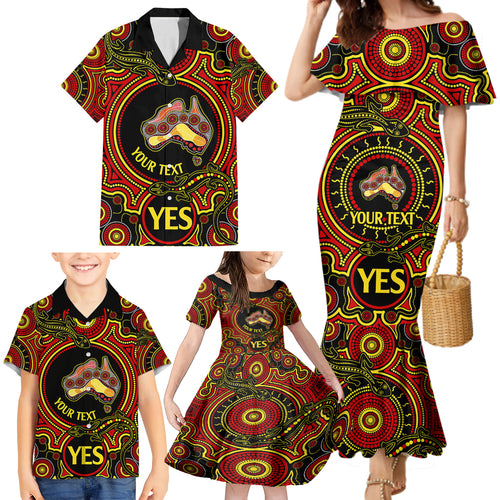 personalised-australia-vote-yes-family-matching-mermaid-dress-and-hawaiian-shirt-indigenous-voice-2023-maps-to-parliament-australia