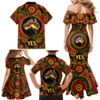 personalised-australia-vote-yes-family-matching-mermaid-dress-and-hawaiian-shirt-indigenous-voice-2023-maps-to-parliament-australia