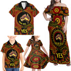 personalised-australia-vote-yes-family-matching-off-shoulder-maxi-dress-and-hawaiian-shirt-indigenous-voice-2023-maps-to-parliament-australia