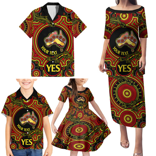 personalised-australia-vote-yes-family-matching-puletasi-dress-and-hawaiian-shirt-indigenous-voice-2023-maps-to-parliament-australia