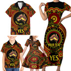 personalised-australia-vote-yes-family-matching-short-sleeve-bodycon-dress-and-hawaiian-shirt-indigenous-voice-2023-maps-to-parliament-australia