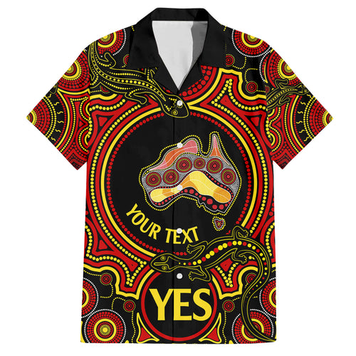 personalised-australia-vote-yes-family-matching-short-sleeve-bodycon-dress-and-hawaiian-shirt-indigenous-voice-2023-maps-to-parliament-australia