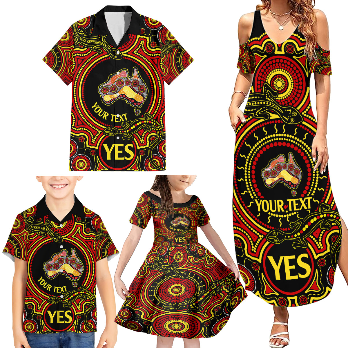 personalised-australia-vote-yes-family-matching-summer-maxi-dress-and-hawaiian-shirt-indigenous-voice-2023-maps-to-parliament-australia