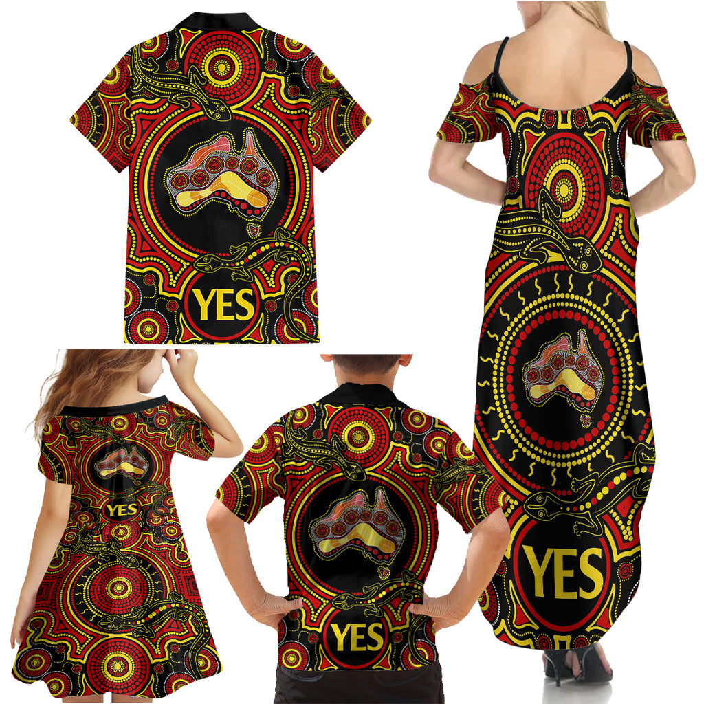 personalised-australia-vote-yes-family-matching-summer-maxi-dress-and-hawaiian-shirt-indigenous-voice-2023-maps-to-parliament-australia