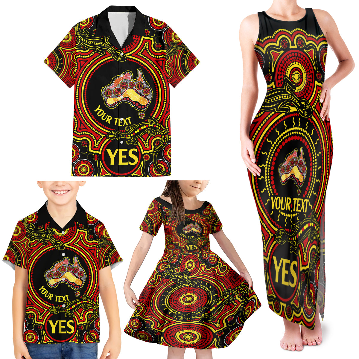 personalised-australia-vote-yes-family-matching-tank-maxi-dress-and-hawaiian-shirt-indigenous-voice-2023-maps-to-parliament-australia