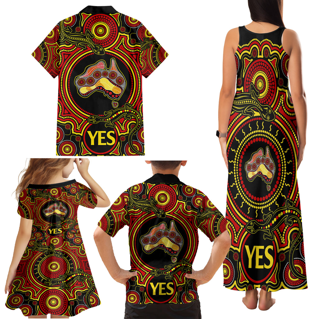 personalised-australia-vote-yes-family-matching-tank-maxi-dress-and-hawaiian-shirt-indigenous-voice-2023-maps-to-parliament-australia