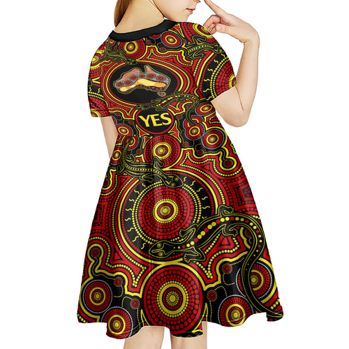 personalised-australia-vote-yes-kid-short-sleeve-dress-indigenous-voice-2023-maps-to-parliament-australia