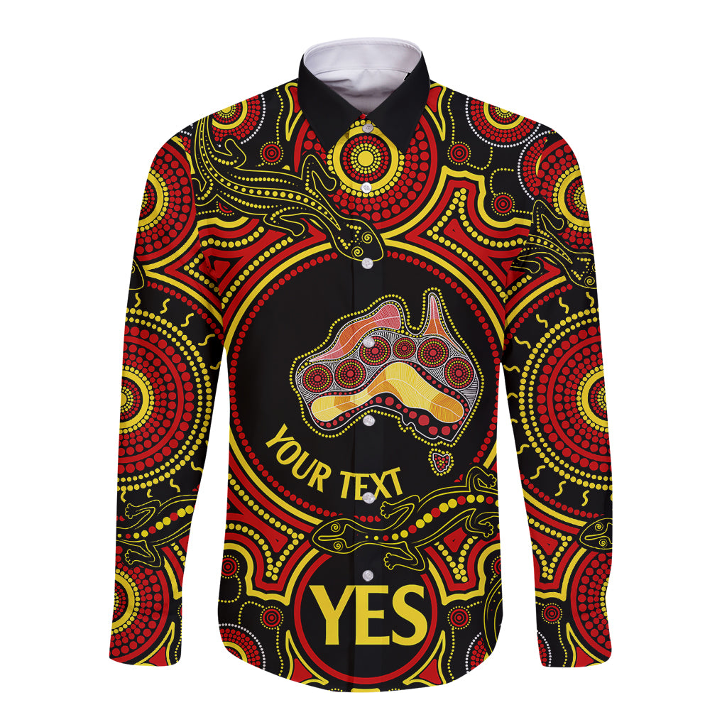 personalised-australia-vote-yes-long-sleeve-button-shirt-indigenous-voice-2023-maps-to-parliament-australia