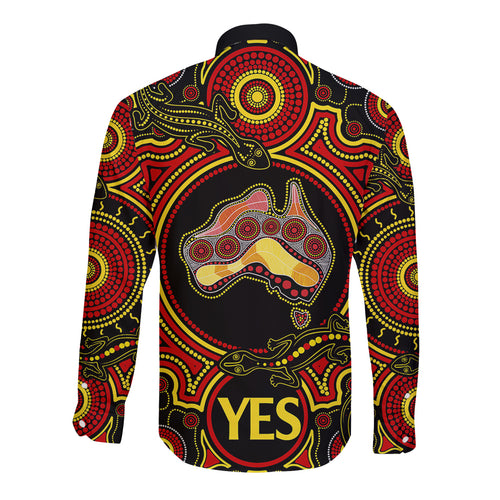 personalised-australia-vote-yes-long-sleeve-button-shirt-indigenous-voice-2023-maps-to-parliament-australia
