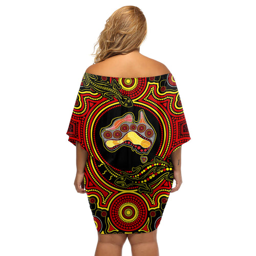 personalised-australia-vote-yes-off-shoulder-short-dress-indigenous-voice-2023-maps-to-parliament-australia