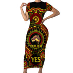 personalised-australia-vote-yes-short-sleeve-bodycon-dress-indigenous-voice-2023-maps-to-parliament-australia