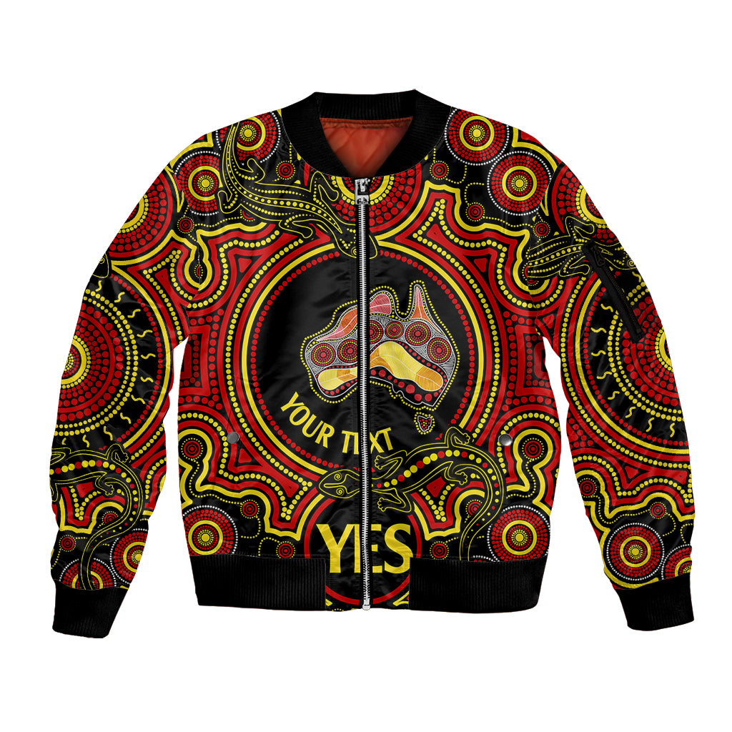personalised-australia-vote-yes-sleeve-zip-bomber-jacket-indigenous-voice-2023-maps-to-parliament-australia