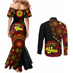 australia-walk-for-yes-couples-matching-mermaid-dress-and-long-sleeve-button-shirts-indigenous-voice-2023-aboriginal-red-vibe